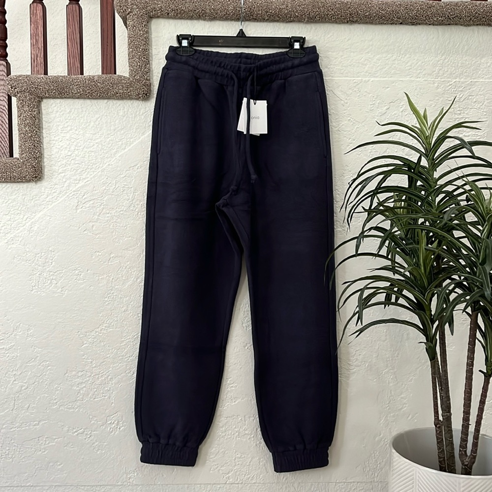 ONIA Brushed Back Terry Jogger Soft Navy Women’s Size Medium NWT